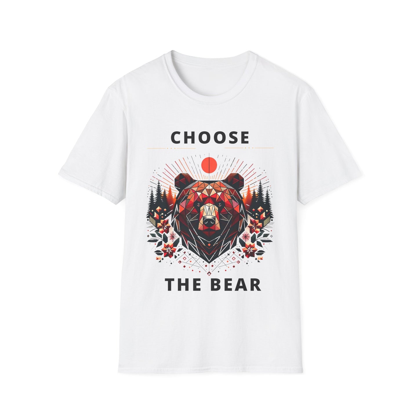 Choose The Bear  T-Shirt 4B Movement for Women's Empowerment - Geometric Forest Bear