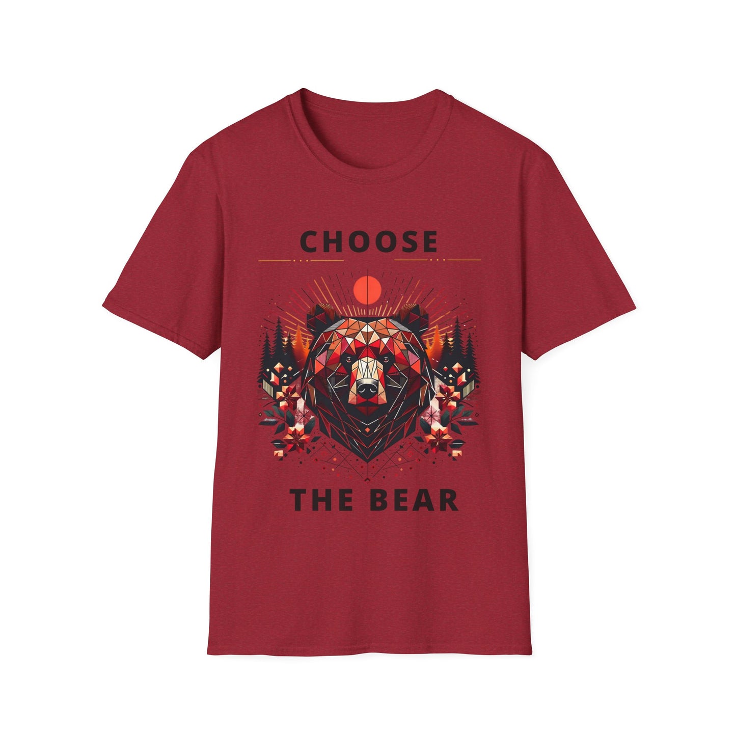 Choose The Bear  T-Shirt 4B Movement for Women's Empowerment - Geometric Forest Bear