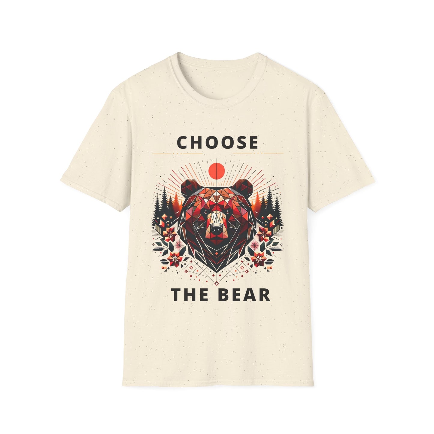 Choose The Bear  T-Shirt 4B Movement for Women's Empowerment - Geometric Forest Bear