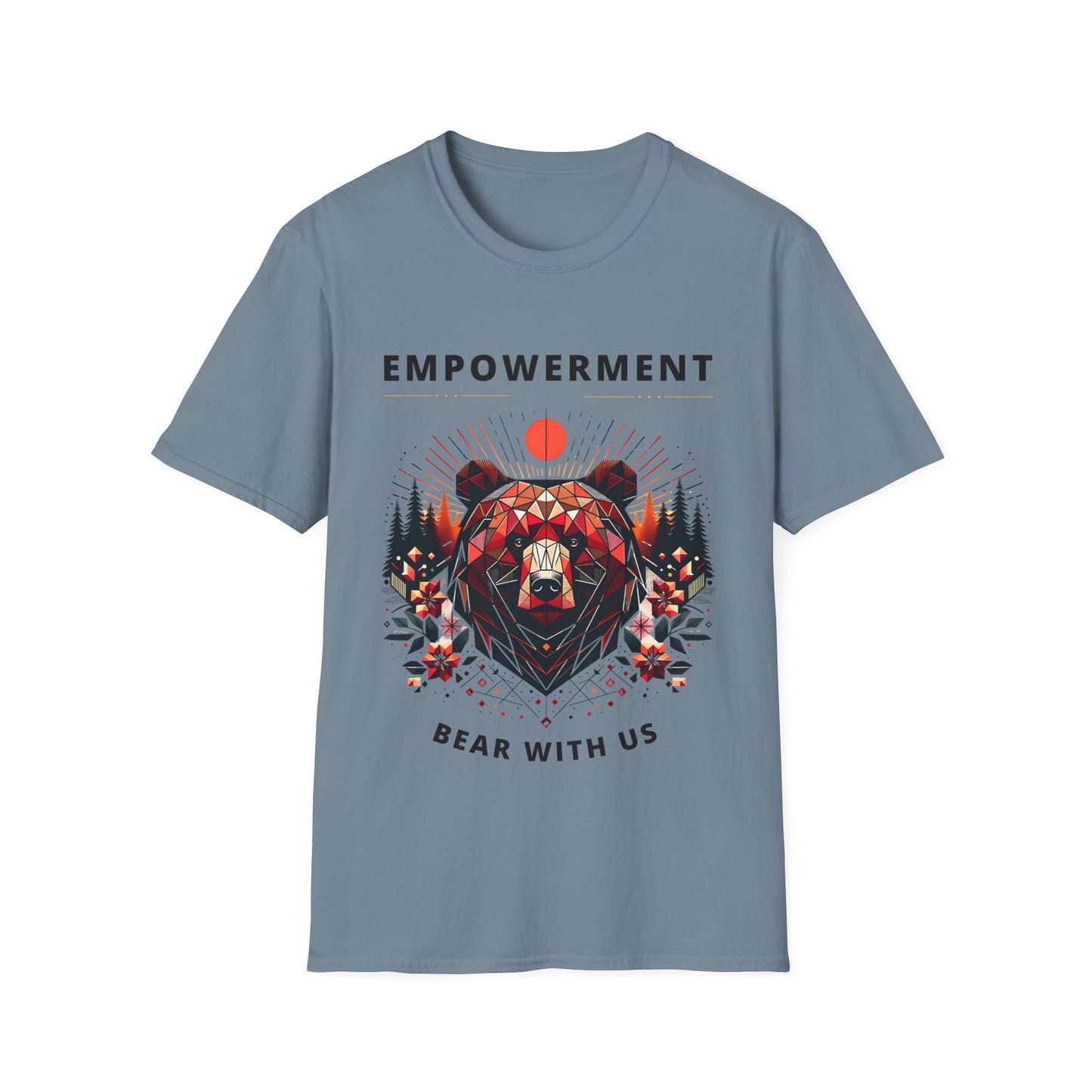 Bear With US  T-Shirt 4B Movement for Women's Empowerment - Geometric Forest Bear