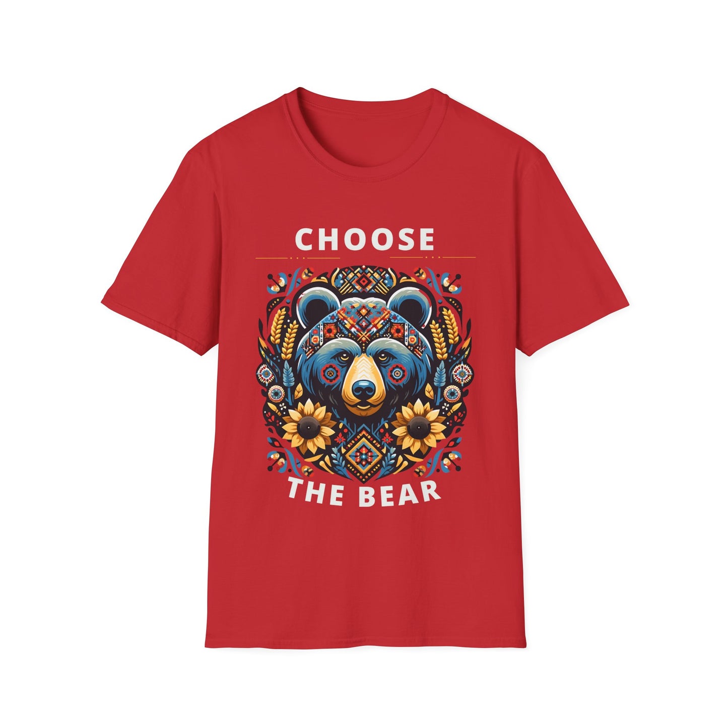 Choose The Bear T-Shirt 4B Movement Women's Empowerment  - Ukrainian Folk Art Edition