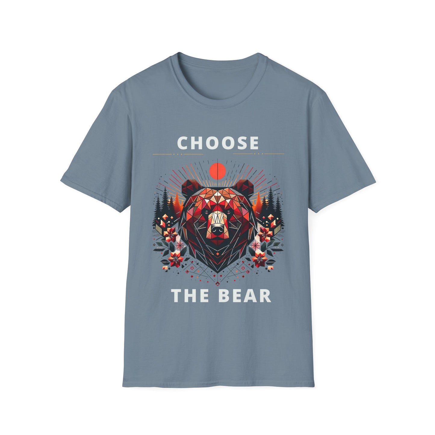 Choose The Bear  T-Shirt 4B Movement for Women's Empowerment - Geometric Forest Bear