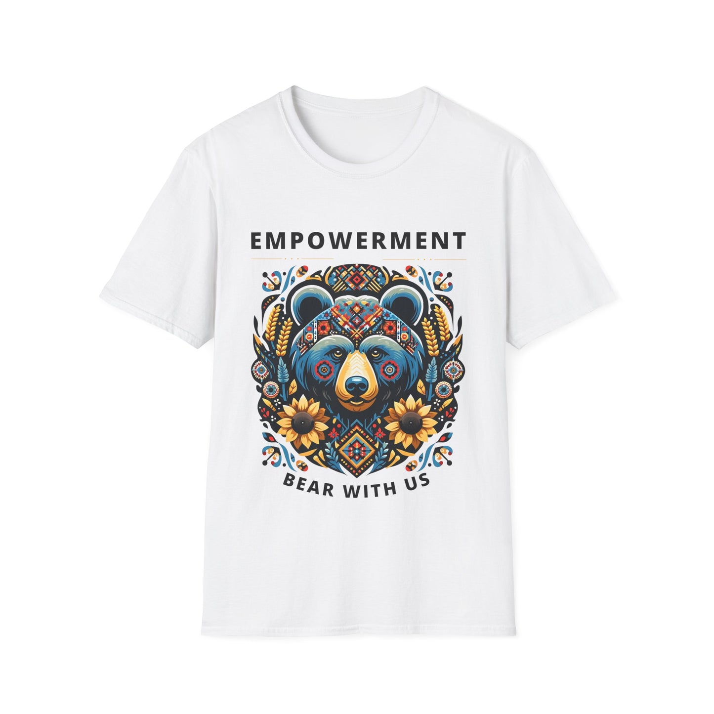 Bear With US  T-Shirt 4B Movement for Women's Empowerment - Ukrainian Folk Art Edition