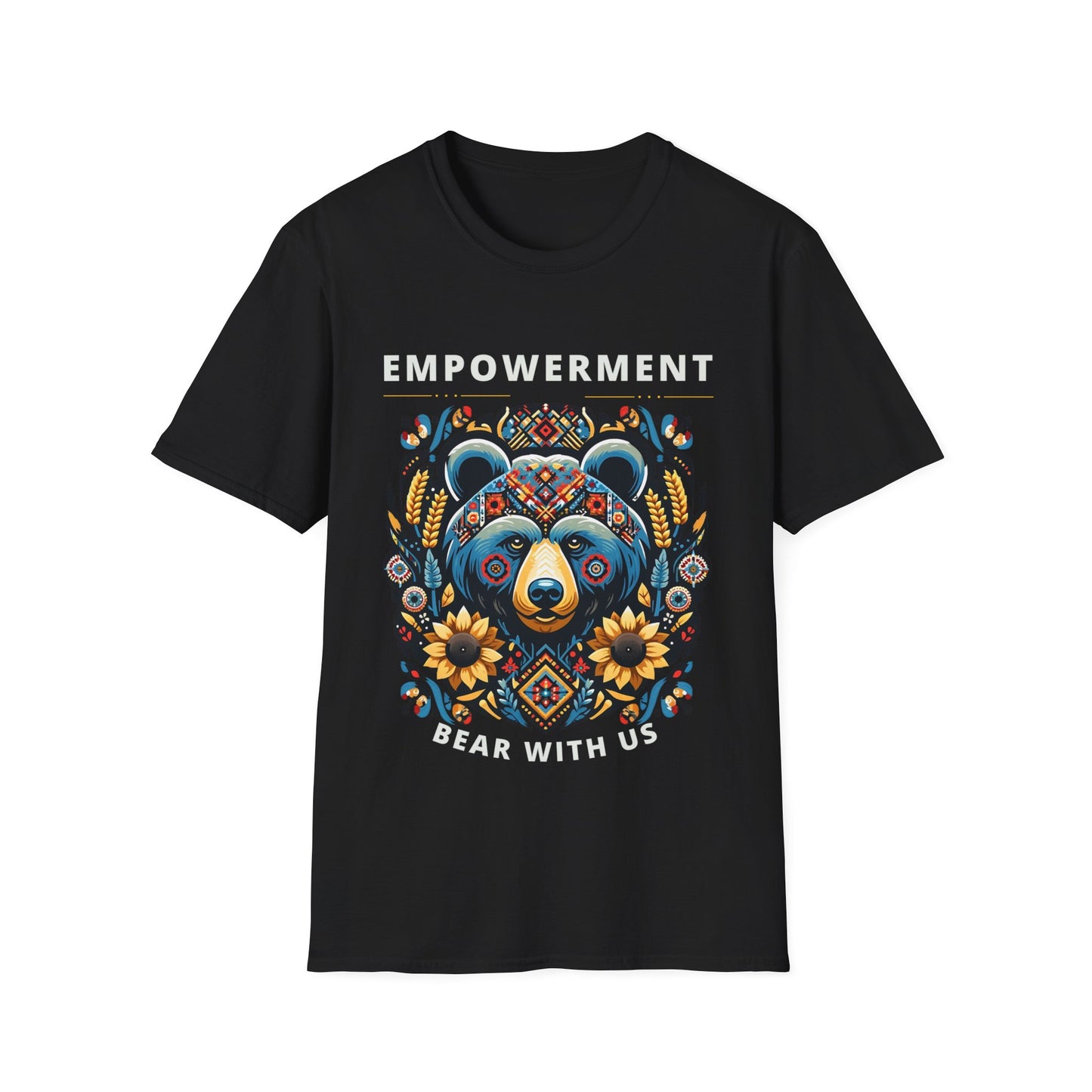 Bear With US  T-Shirt 4B Movement for Women's Empowerment - Ukrainian Folk Art Edition