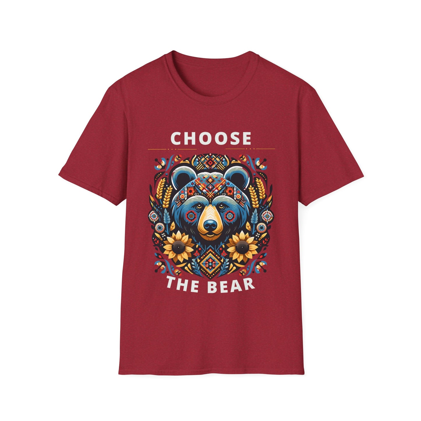 Choose The Bear T-Shirt 4B Movement Women's Empowerment  - Ukrainian Folk Art Edition